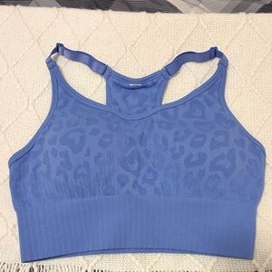 90 Degree By Reflex Blue Animal Print Sports Bra
